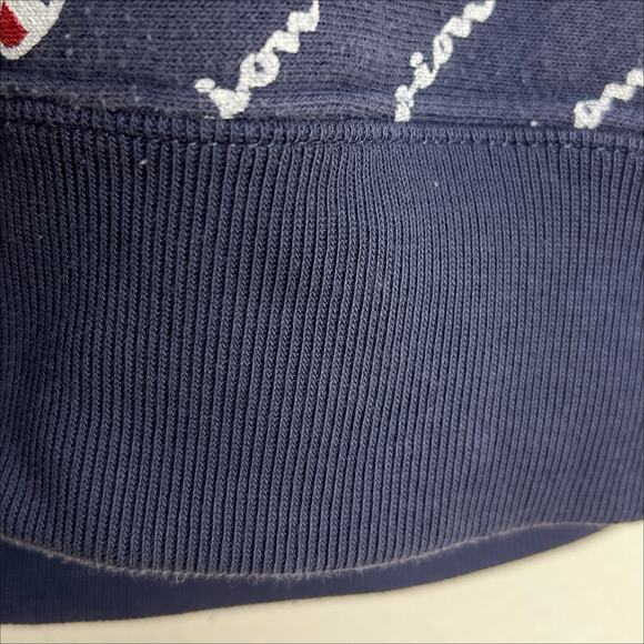 Champion Reverse Weave All Over Print Hoodie Blue White Small - Picture 7 of 12